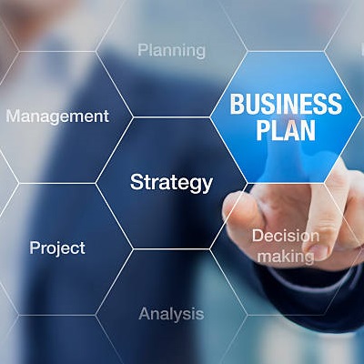Consultant presenting business plan strategy for companies and investors